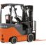 Toyota Core Electric forklift in a studio product photograph