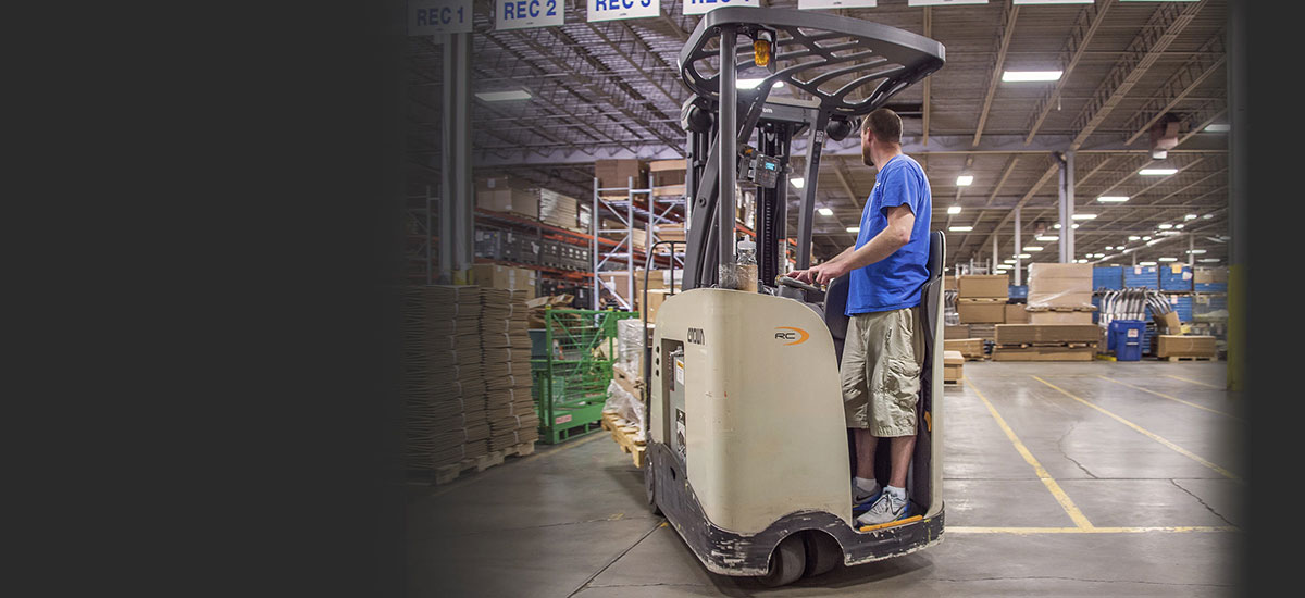 Crown forklift in the Crown Packaging warehouse operation